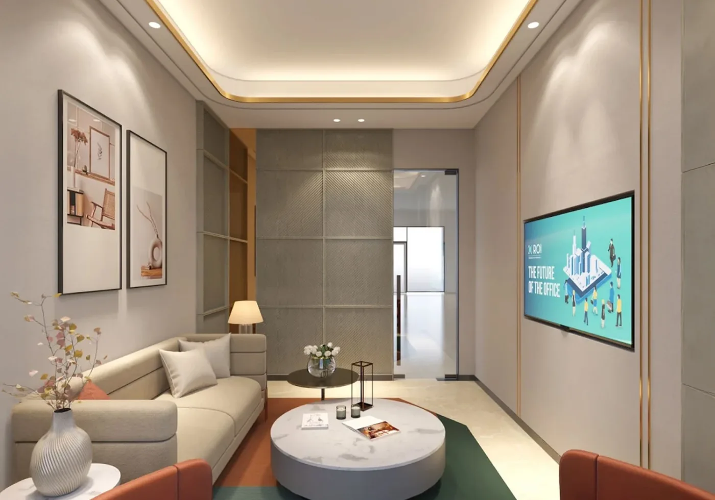 Austin Yana - living room interior of a sample apartment, Tathawade Pune